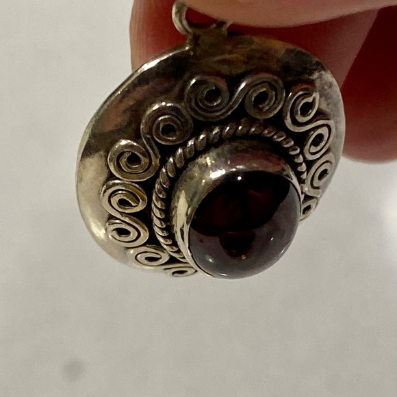 90’s Real Silver + Semi Precious Amethyst Pendant - Picture 11 of 12